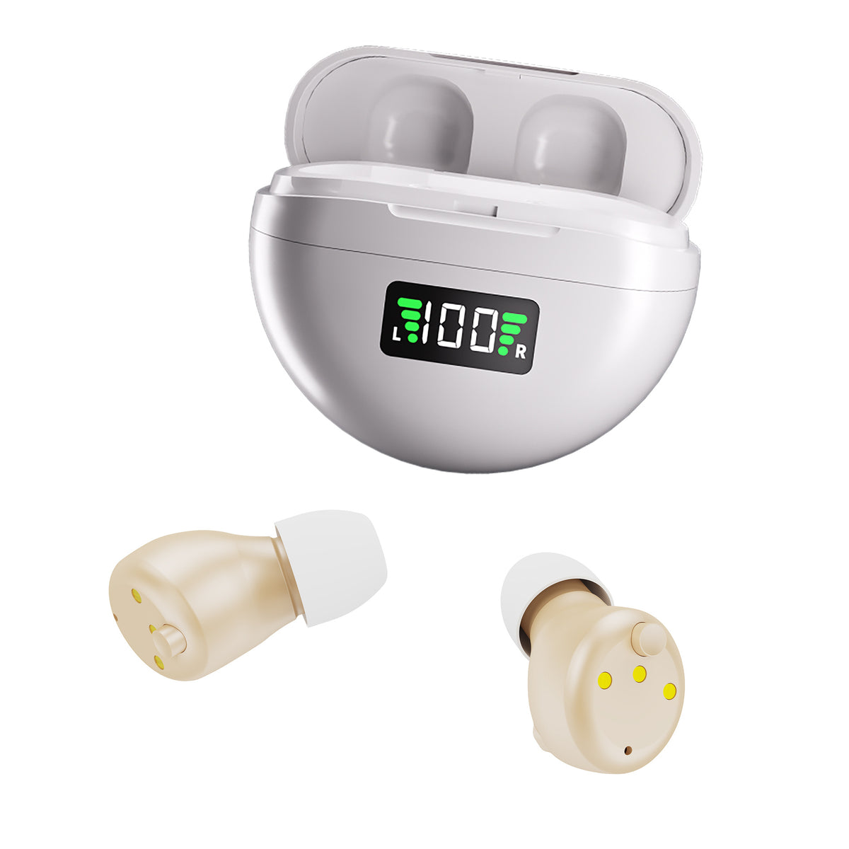 Discreet In-Ear Listening Aid with 25-Hour Battery