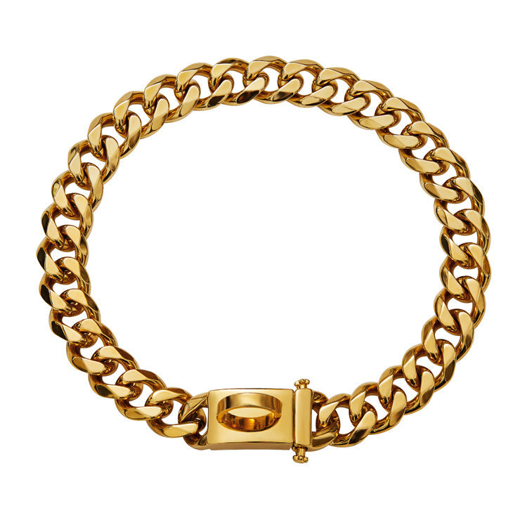 15mm Gold Dog Chain Collar for a Bold Luxury Look