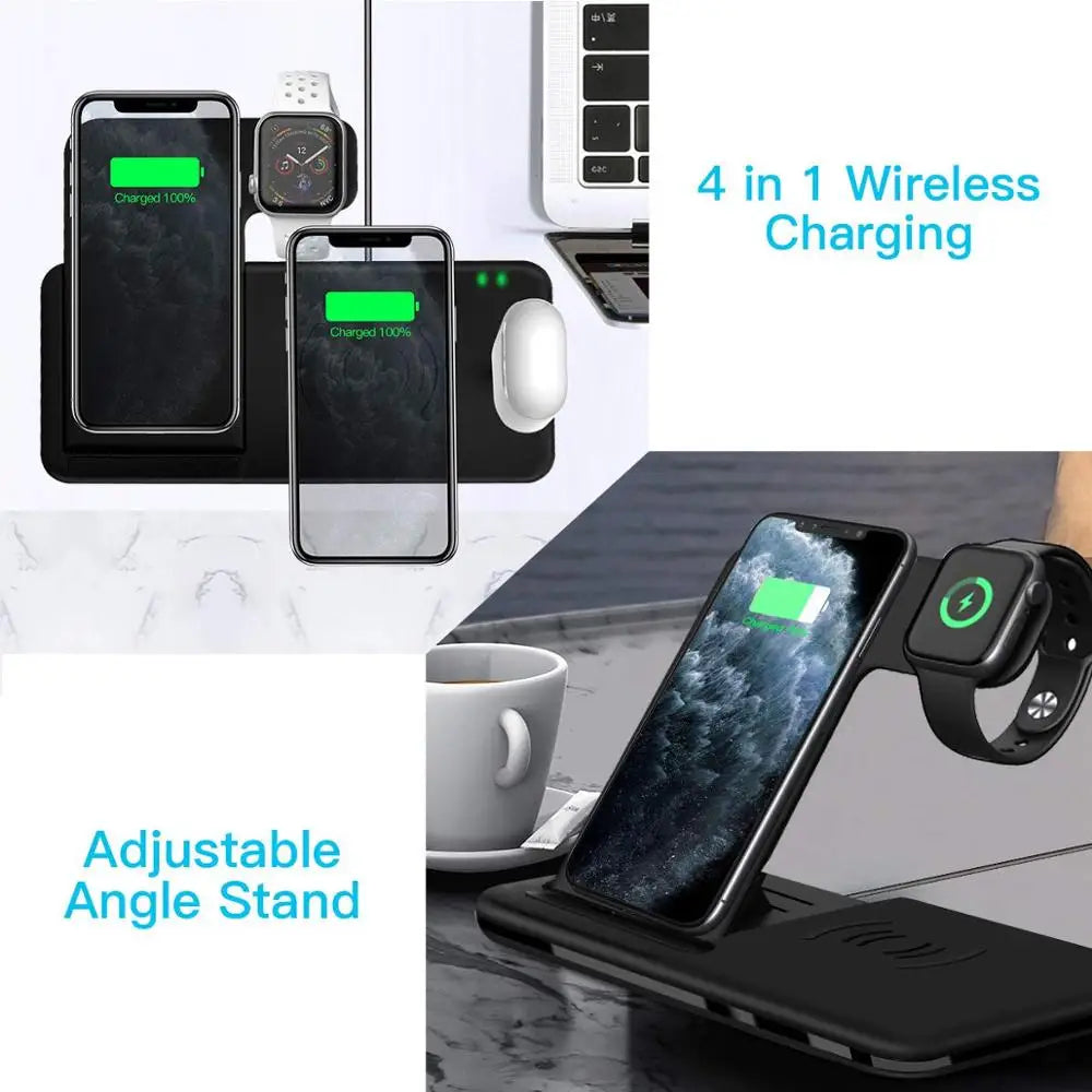 15W Wireless Charger Stand for iPhone, Watch & AirPods