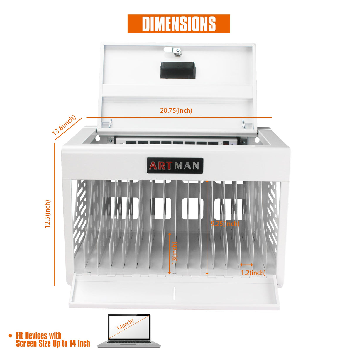 16 Bay Laptop Charging Cabinet with Lock for Schools