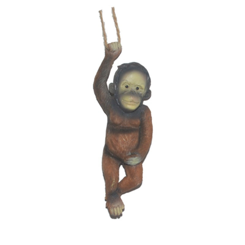 Outdoor Resin Monkey Garden Decor Hanging Swing Pendant