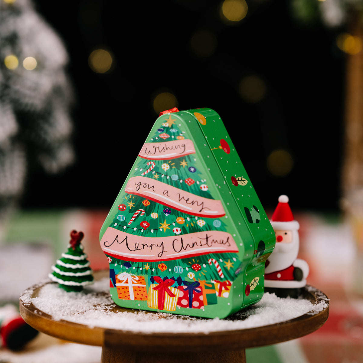 Christmas Decorative Tin Gift Box for Festive Treats