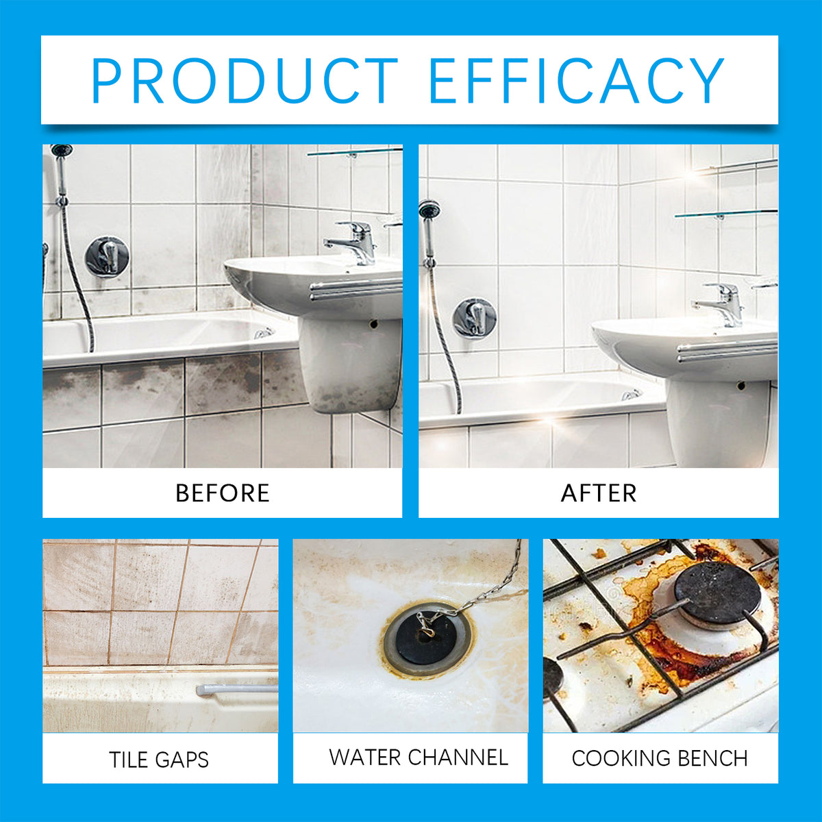 Multi-Surface Cleaning Tablets for Kitchen & Bathroom