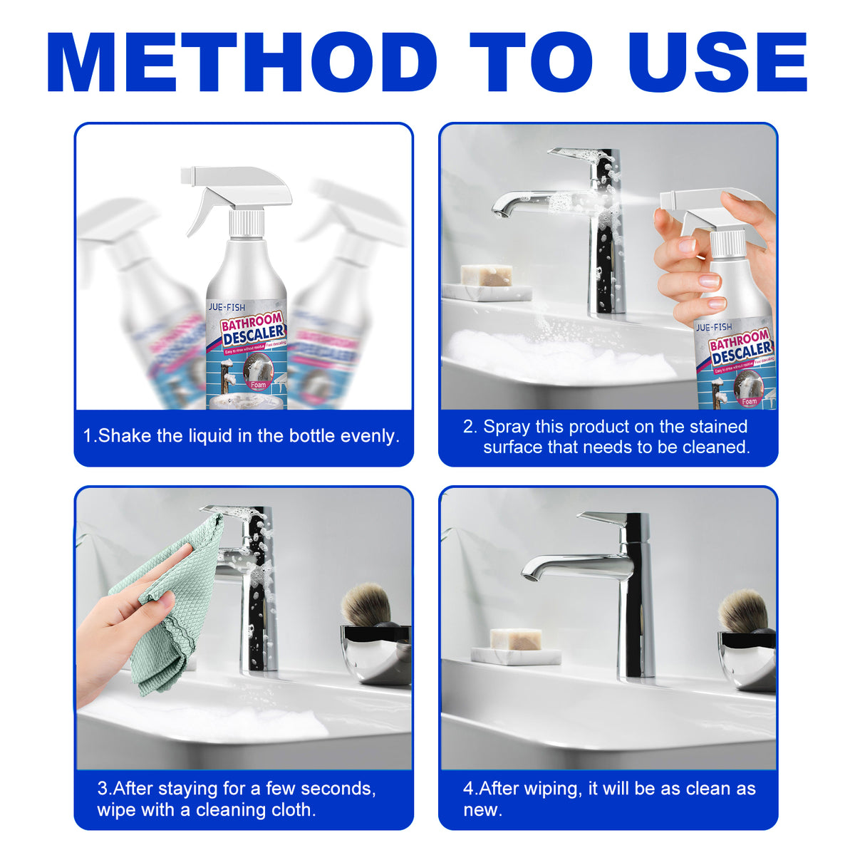 Bathroom Descaler Spray for Fast Hard-Water Scale Removal