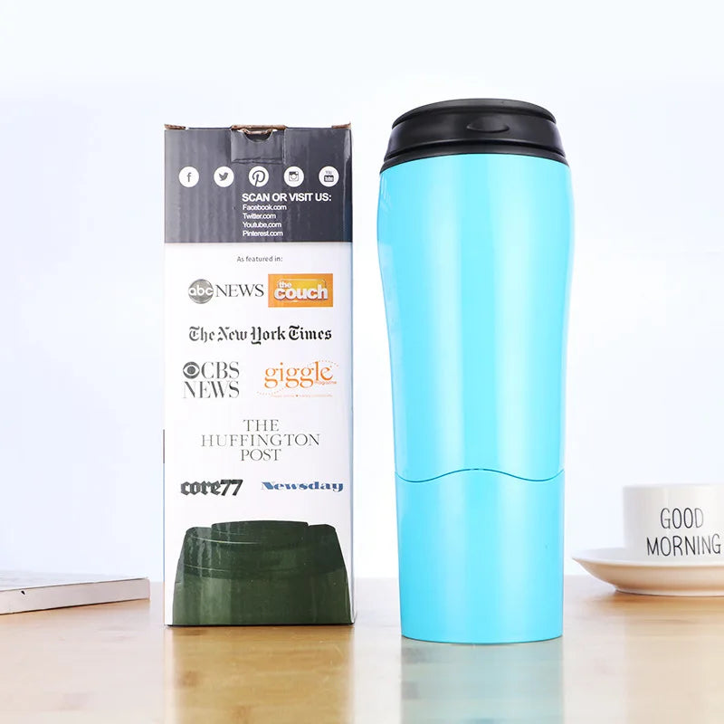 Double Layer Travel Mug With Scald-Safe Heat Insulation