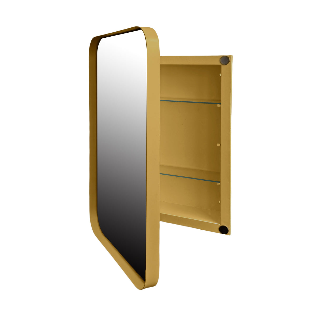 Recessed Medicine Cabinet with Mirror, Matte Gold Frame