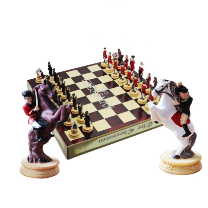 Leather Chess Set with Movie-Themed Resin Chess Pieces