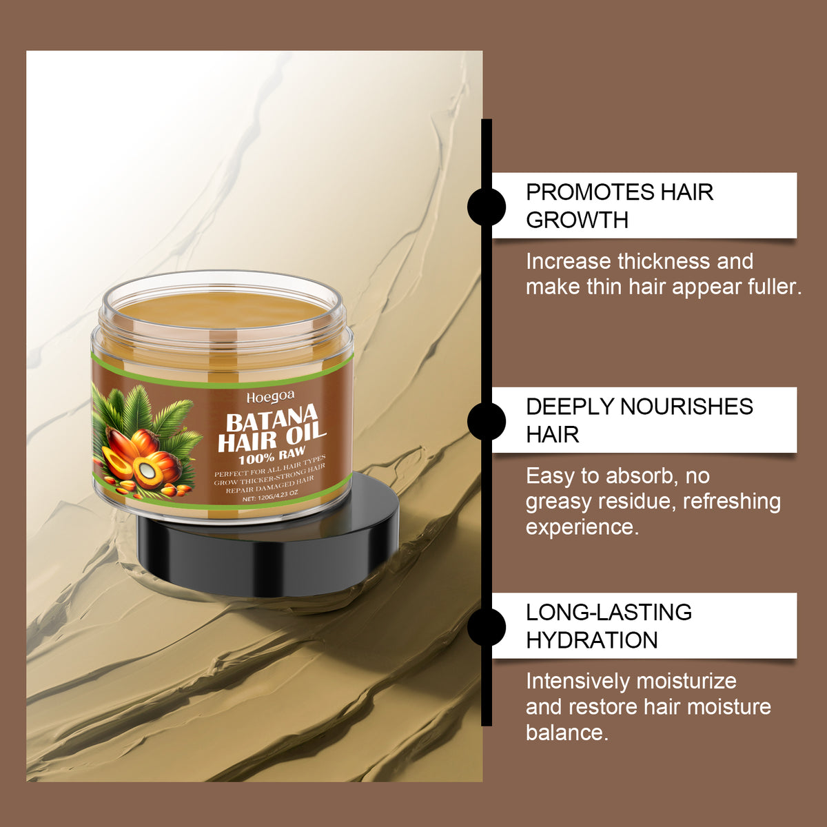 Batana Hair Oil for Dry, Damaged Hair & Scalp Care