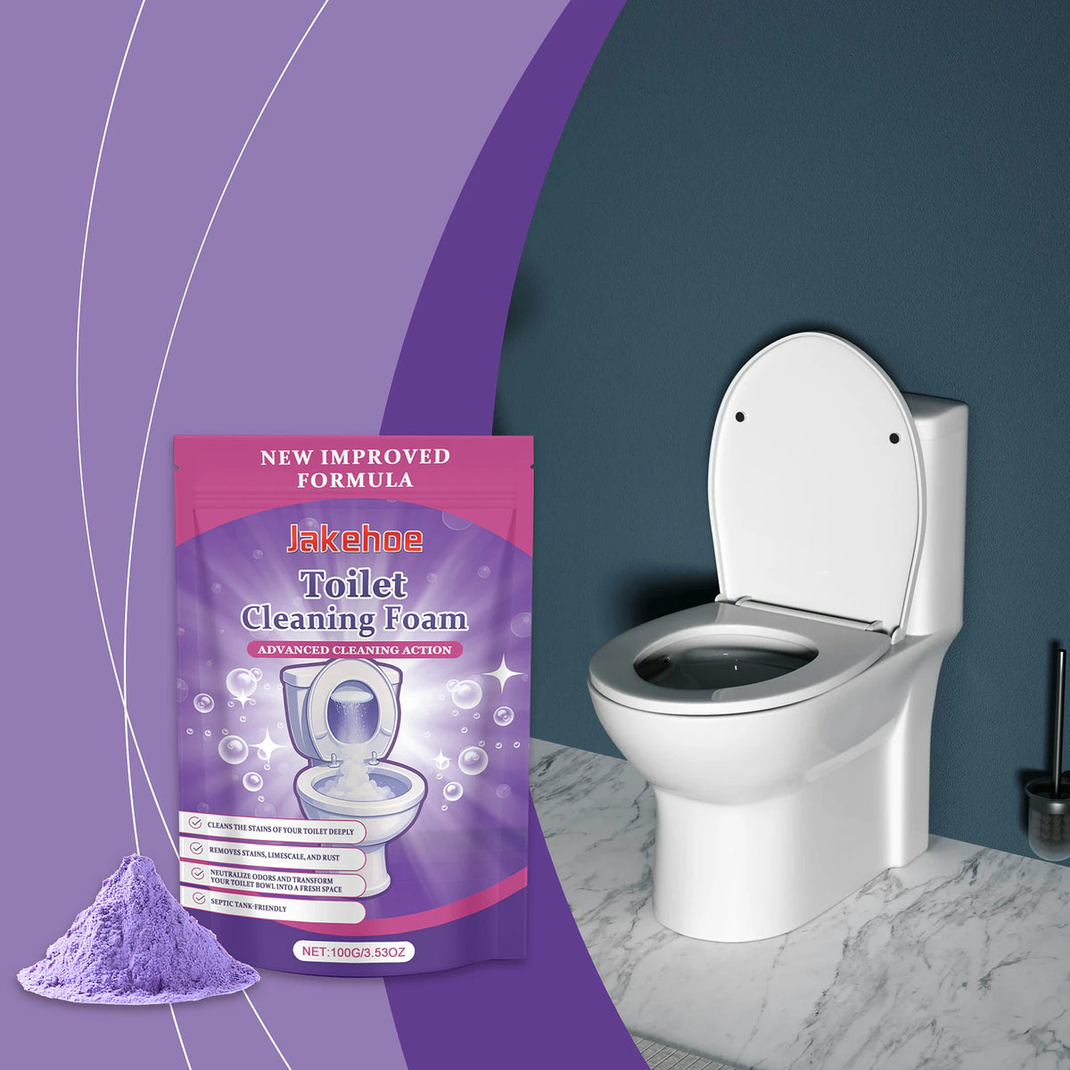 Toilet Cleaning Powder for Yellow Stains & Odor Removal