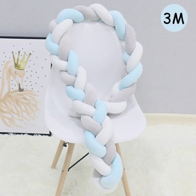 Braided Baby Bed Bumper for Cozy Nursery Bed Decor