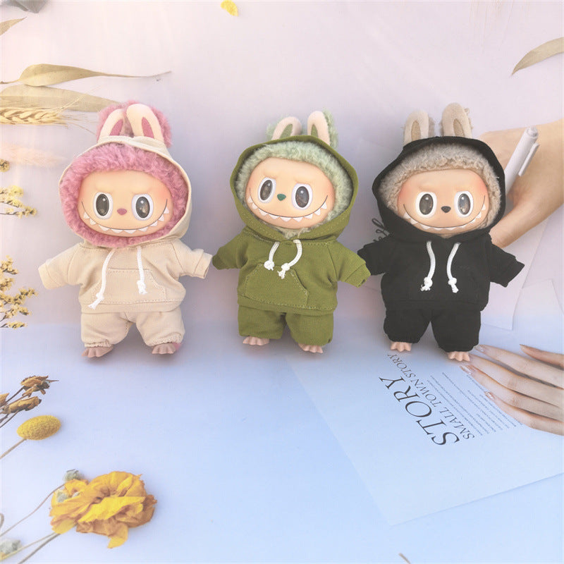 17cm Labubu Doll Outfit Set for Cozy Streetwear Style