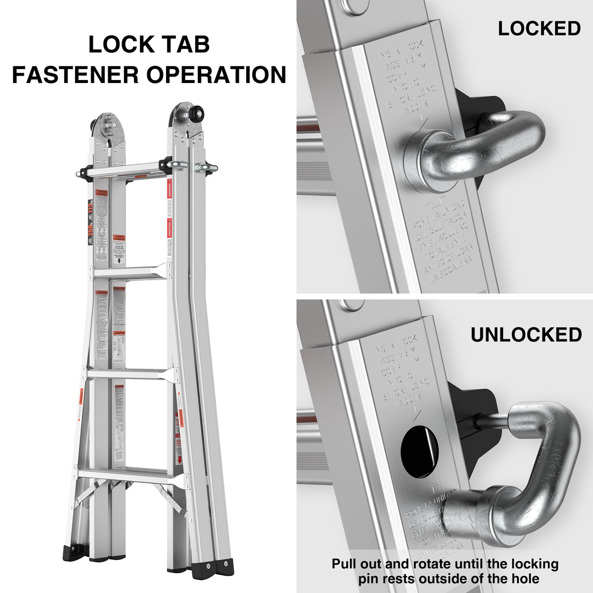 17 ft Multi-Position Aluminum Ladder: A-Frame & Straight