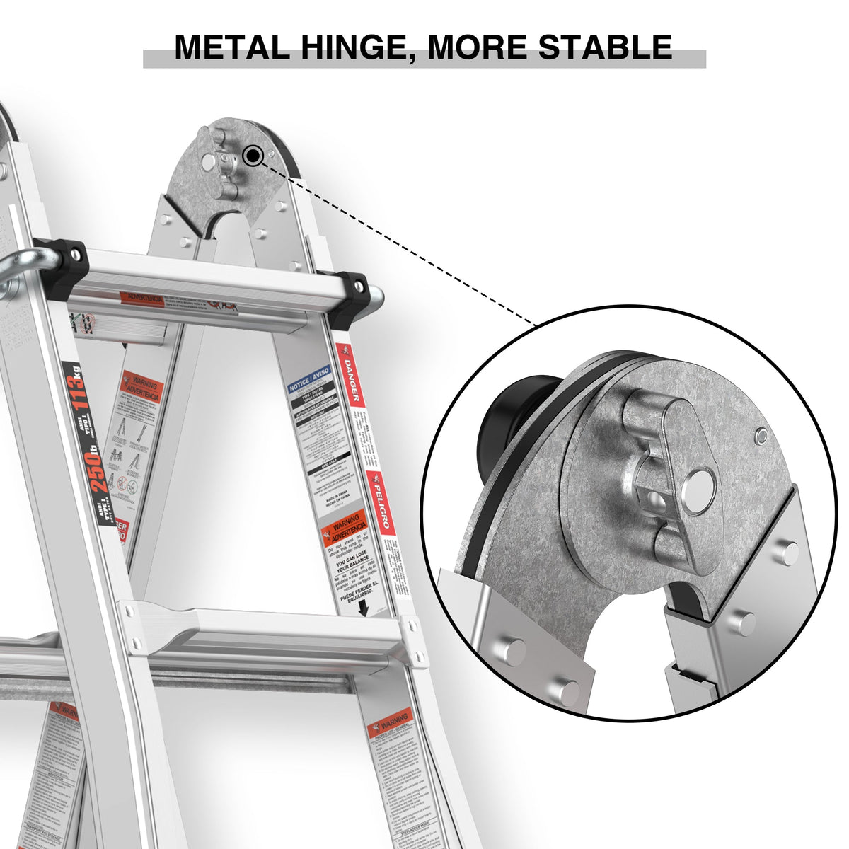17 ft Multi-Position Aluminum Ladder: A-Frame & Straight