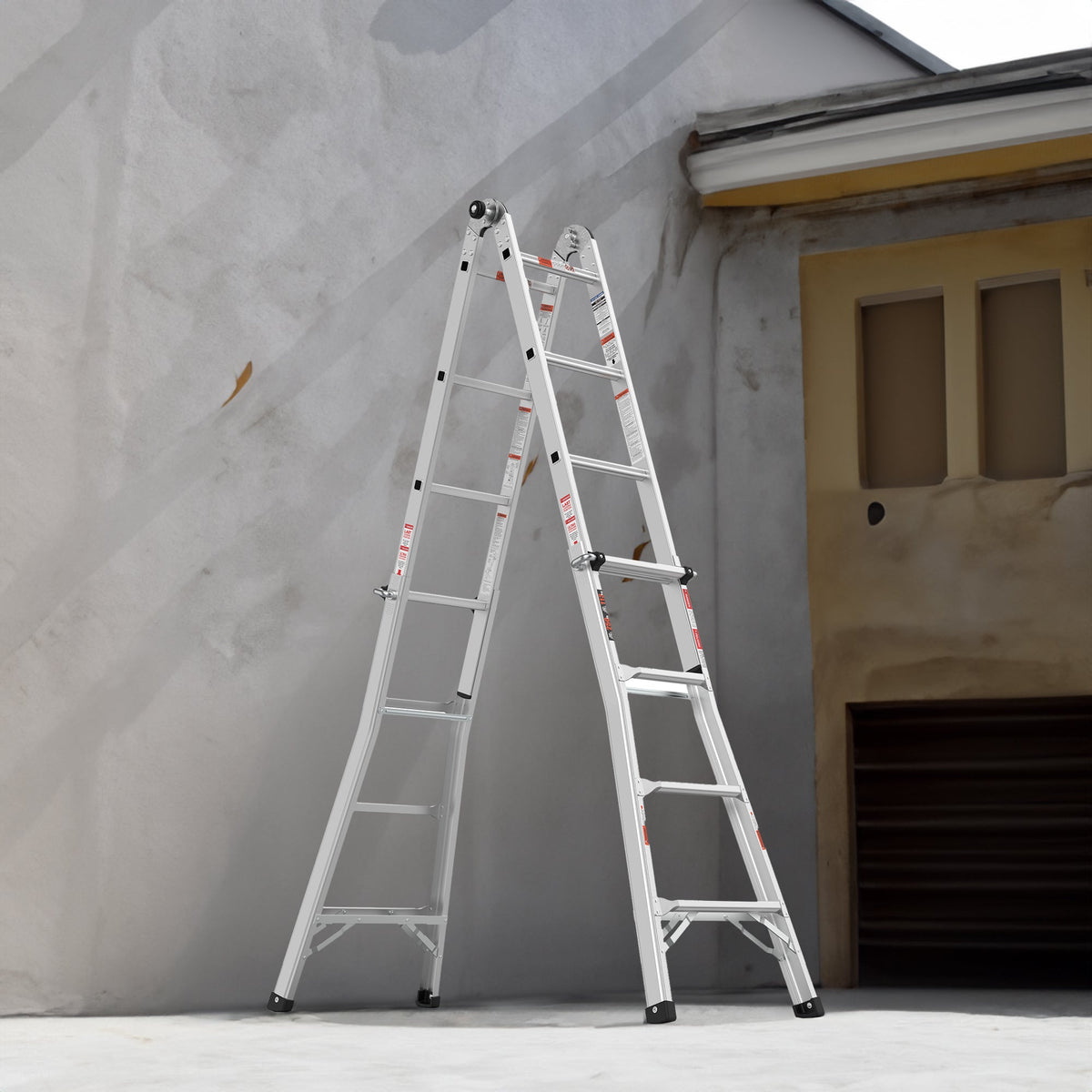 17 ft Multi-Position Aluminum Ladder: A-Frame & Straight