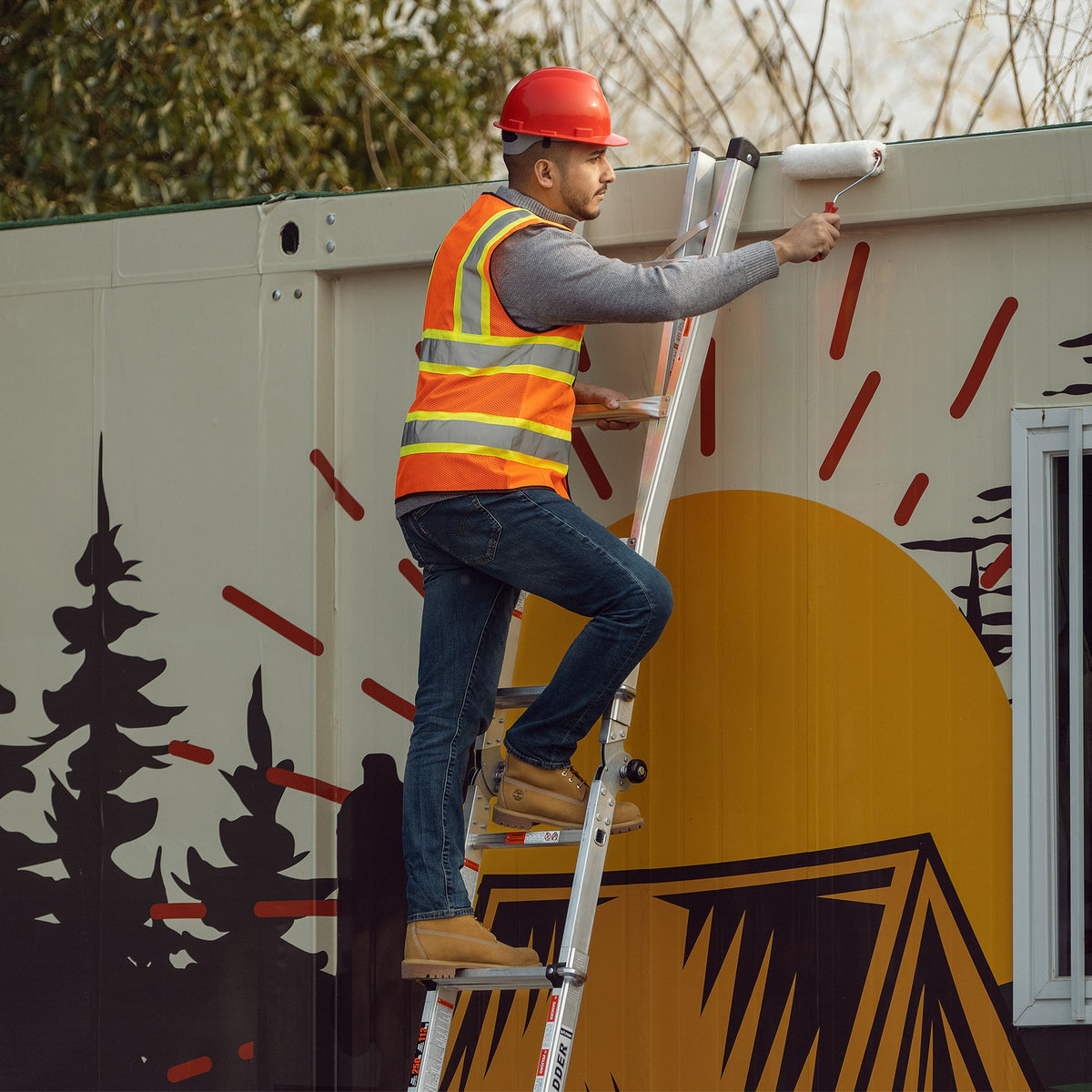 17 ft Multi-Position Aluminum Ladder: A-Frame & Straight