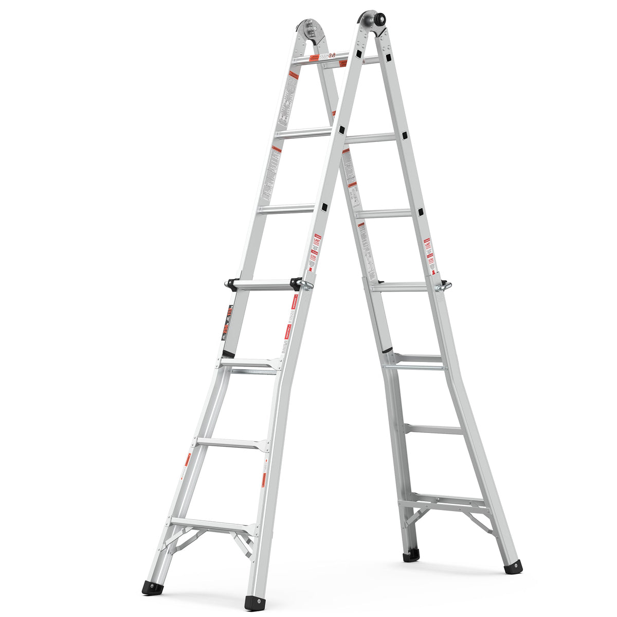 17 ft Multi-Position Aluminum Ladder: A-Frame & Straight