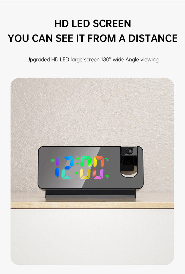 Digital Projection Alarm Clock With 180° Visibility