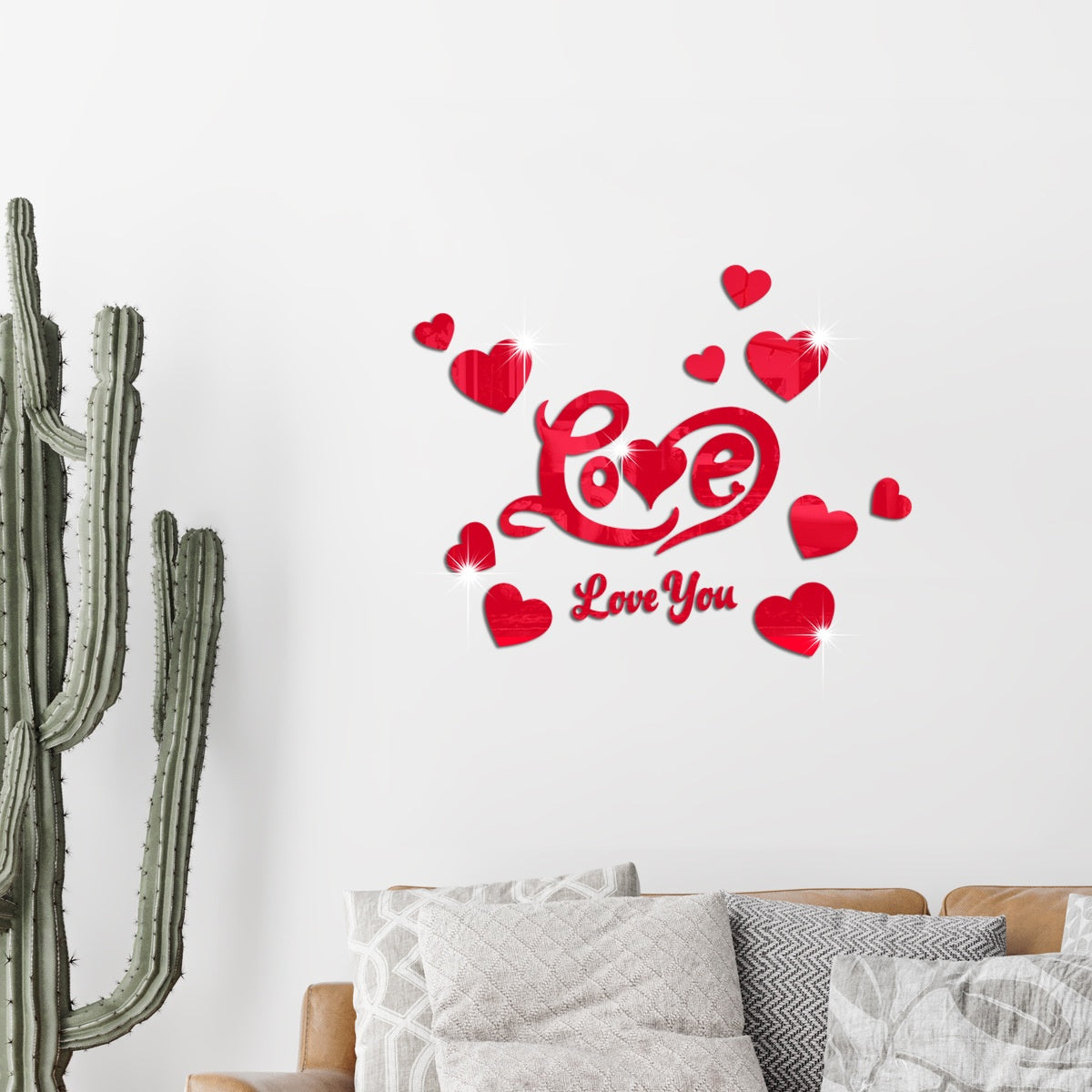 Acrylic Love Wall Sticker for Romantic Bedroom Decor