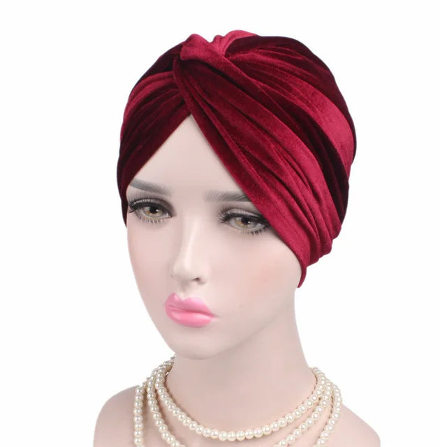 Velvet Turban Headband for Instant Elegant Coverage