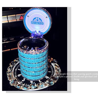 Hello Kitty Car Ashtray with LED Light and Crystals