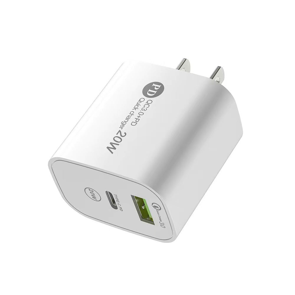 12W USB-C PD Dual-Port Wall Charger with Quick Charge 3.0