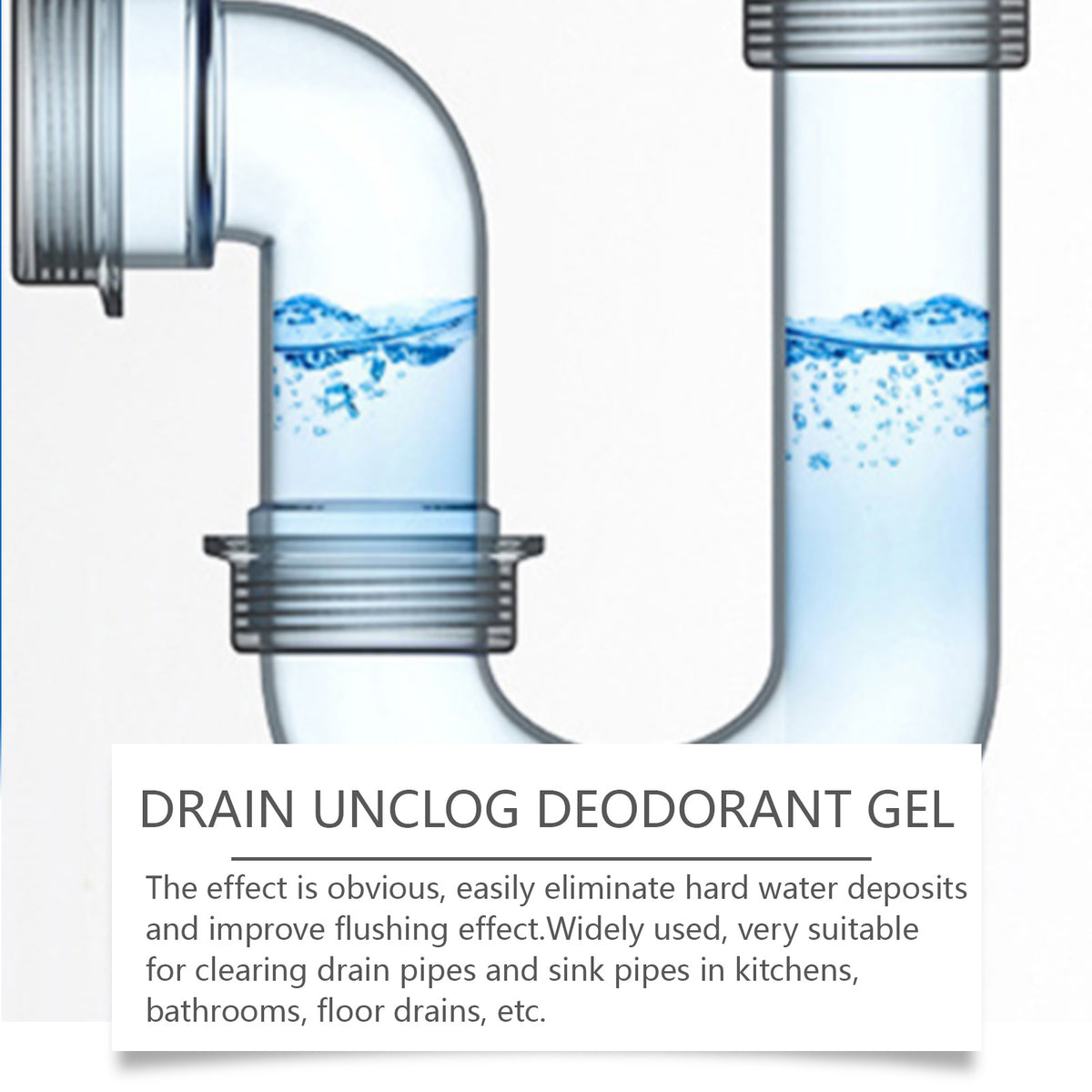 Kitchen Drain Unclogging Gel for Fresh, Clear Pipes