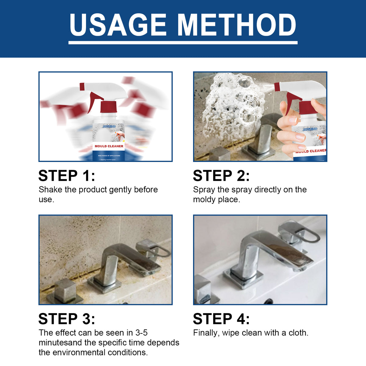 Mold Remover Spray for Bathroom Walls, Tiles & Grout