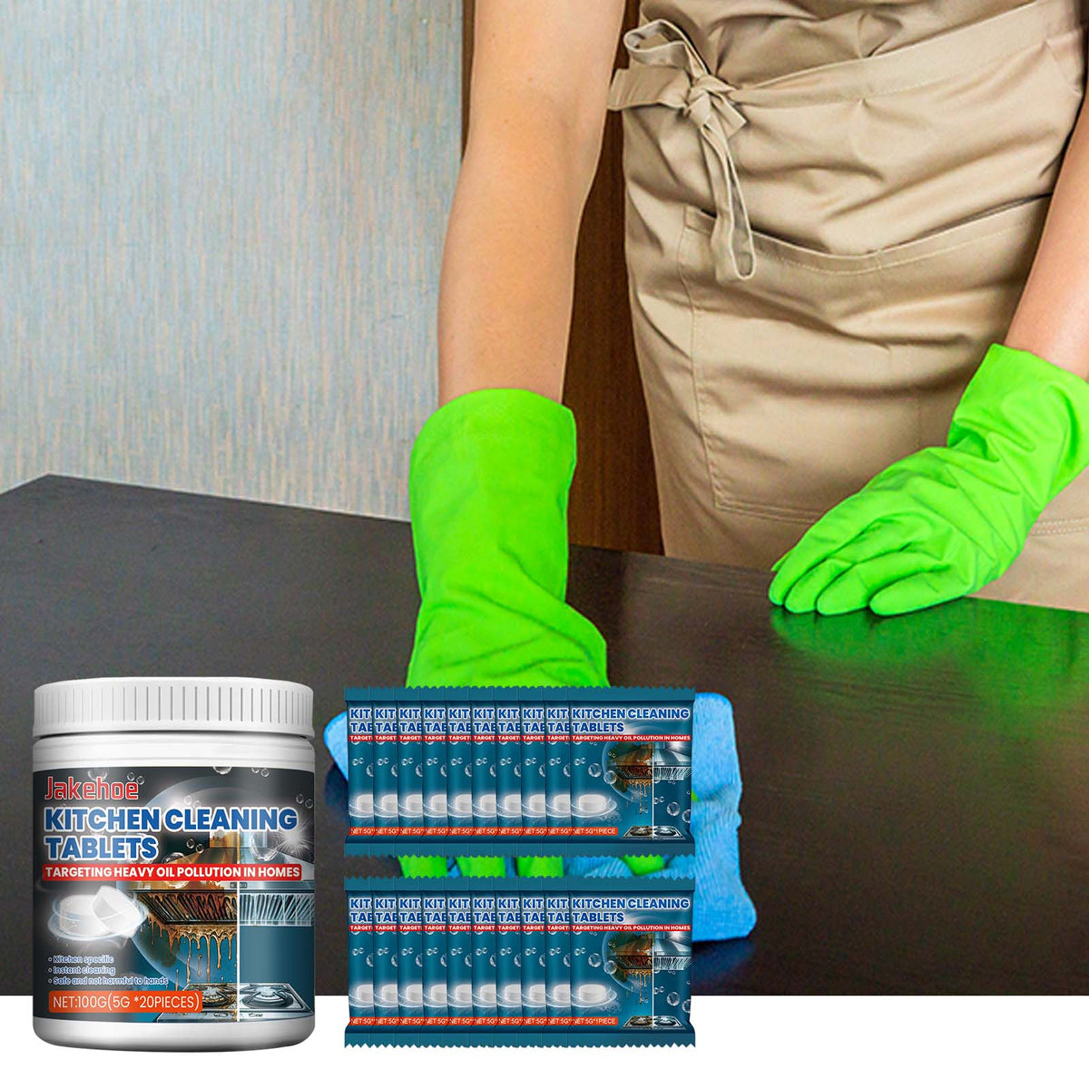 Kitchen Cleaning Tablets for Stubborn Grease & Oil