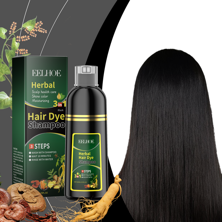 Black Hair Dye Shampoo for Easy Gray Coverage at Home
