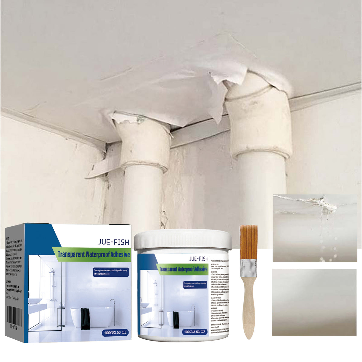 Transparent Waterproof Adhesive for Easy Leak Sealing
