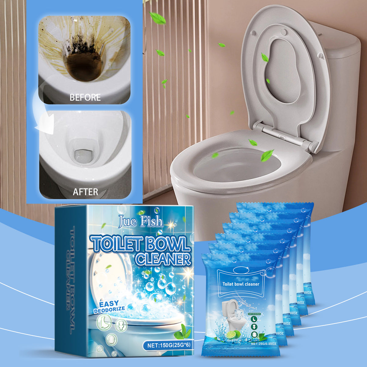 Toilet Descaling Powder Cleaner for Stubborn Stains