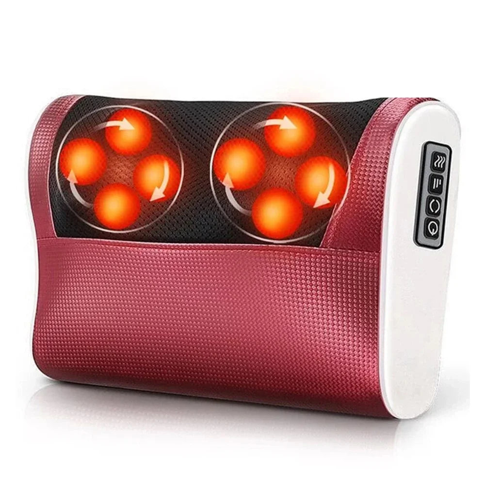 Heated Neck and Shoulder Massager Pillow for Car and Home
