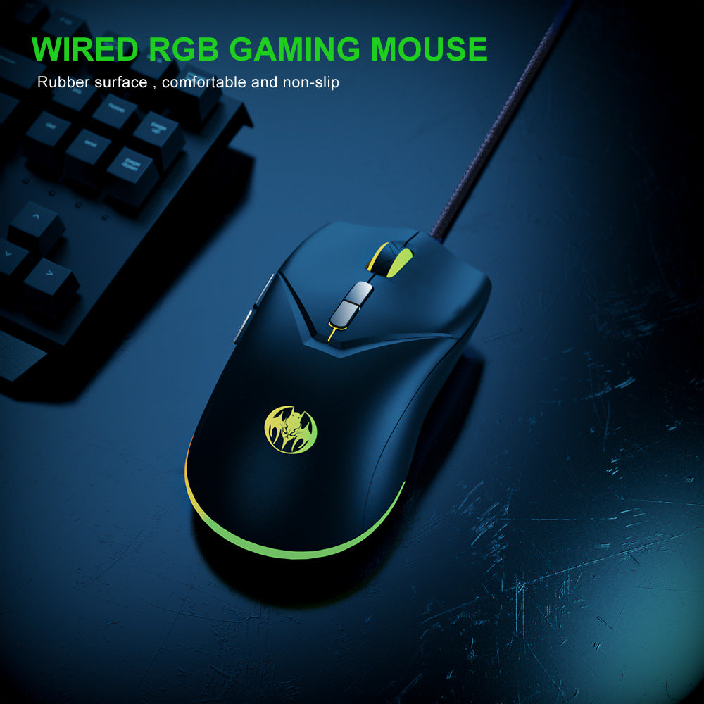Wired RGB Gaming Mouse 7200 DPI with Non-Slip Grip