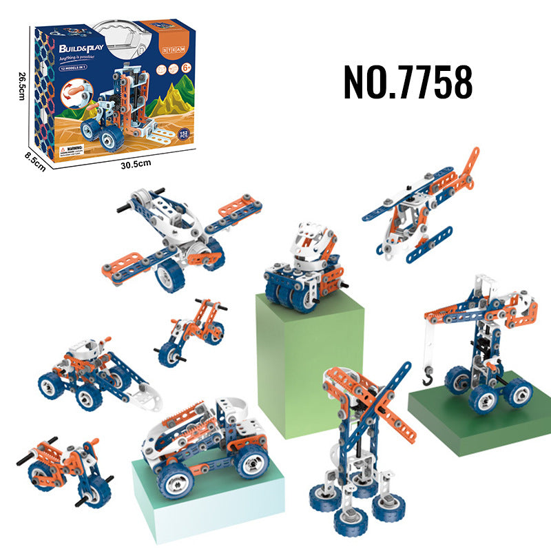 Kids Building Blocks STEM Set for Creative Vehicle Play