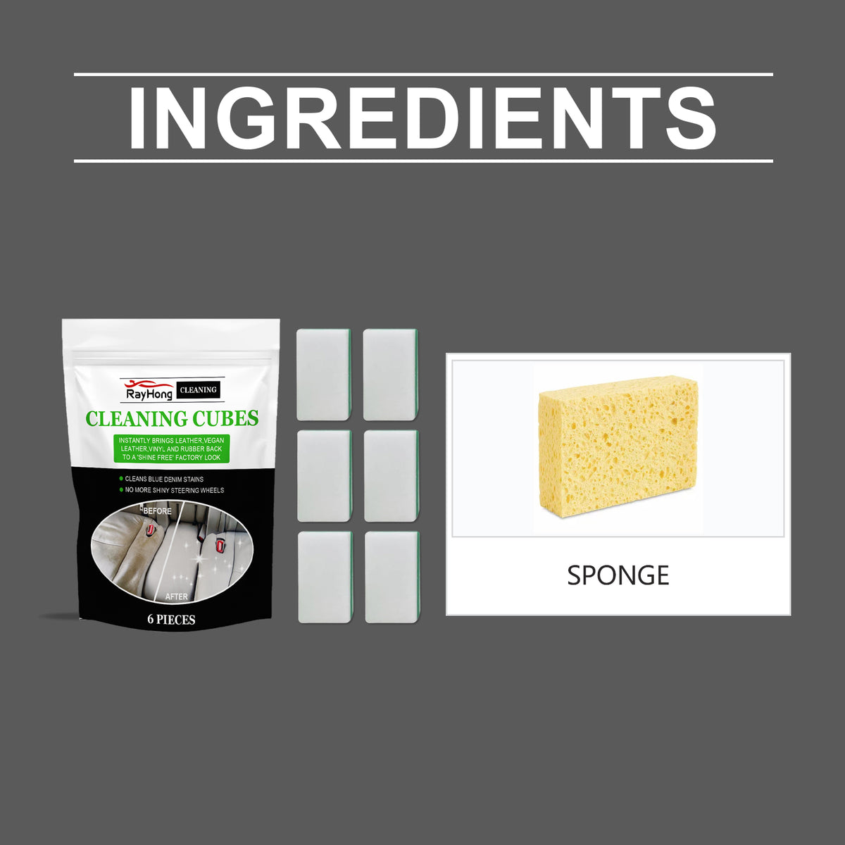Leather Cleaning Sponge Cubes for Car Seats & Vinyl