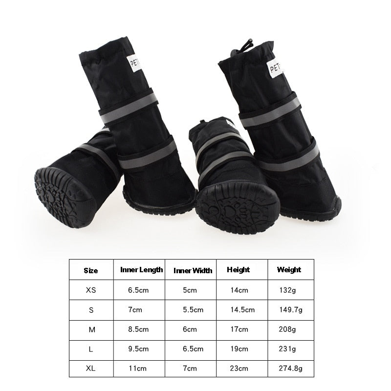 Long Tube Dog Boots for Winter Paw Protection & Grip