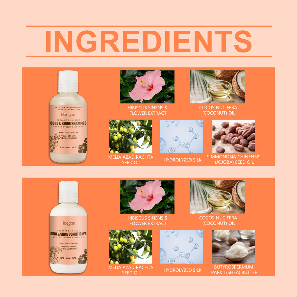 Coconut Curl Care Shampoo Set for Smooth, Shiny Hair