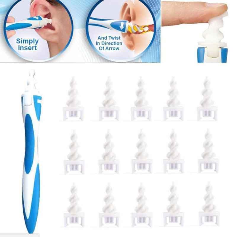 Ear Cleaner Kit — 16 Replaceable Spiral Tips for Safe Ear