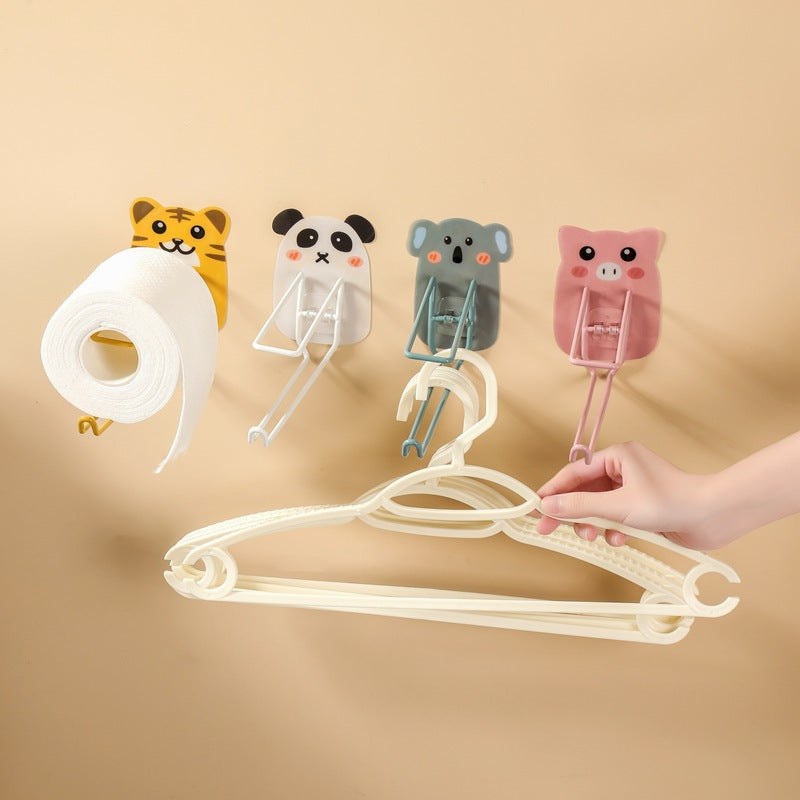 Punch-Free Wall Hooks for Bathroom Towels and Rolls