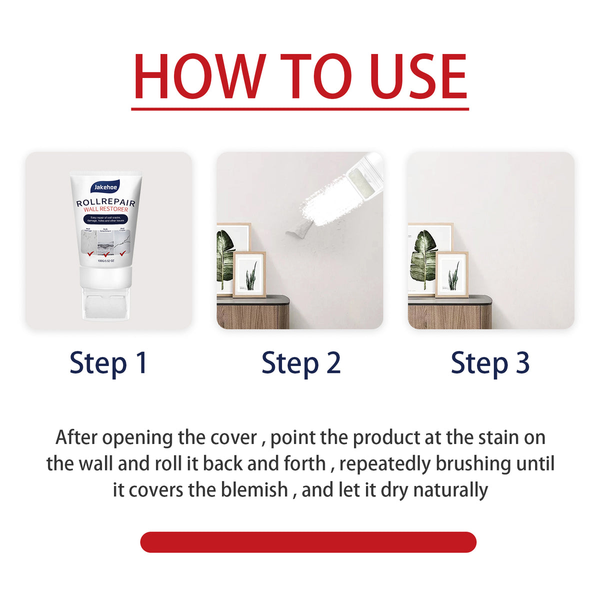 Wall Repair Paste with Easy Roller for Quick Touch-Ups