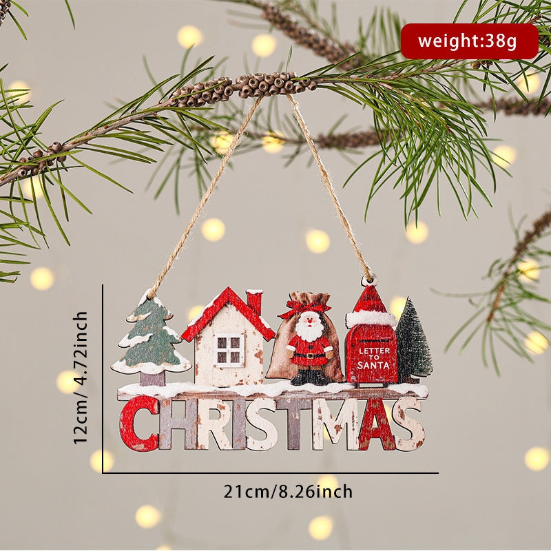 Christmas Welcome Door Sign – Rustic Wooden Decor
