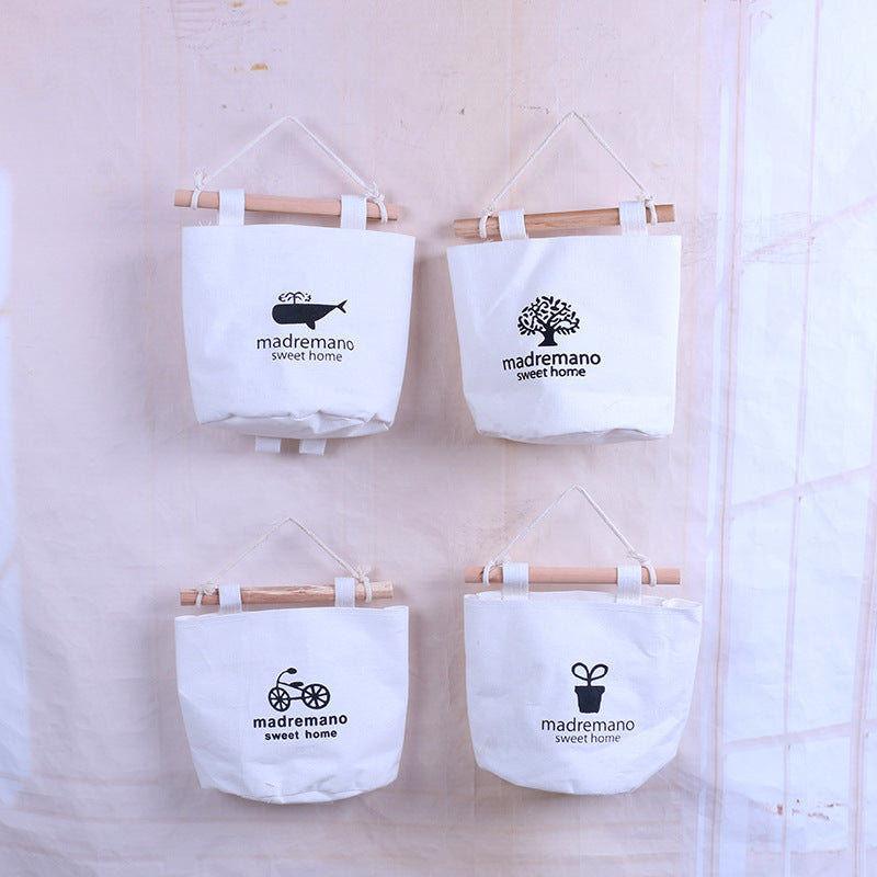 Wall-Mounted Cotton Canvas Storage Bag for Small Items