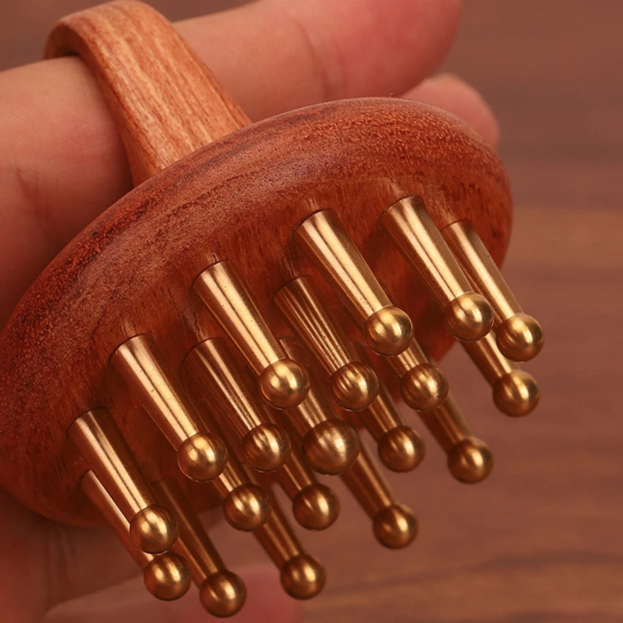 Copper Wood Gua Sha Massage Comb – Antimicrobial Scalp