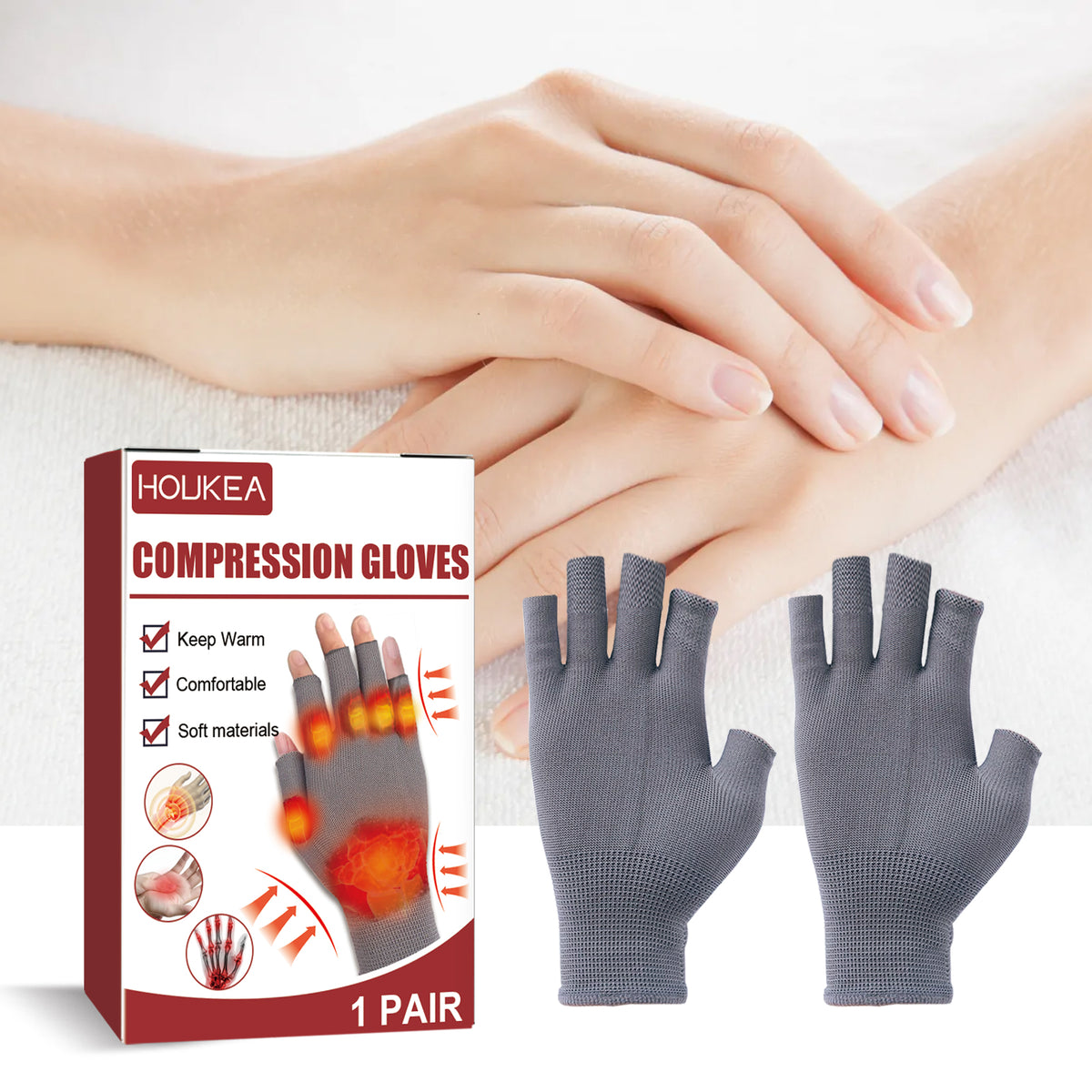 Compression Gloves for Hand & Wrist Stiffness Relief