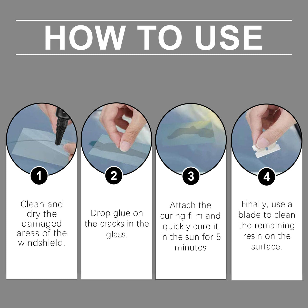 Windshield Repair Adhesive for Minor Crack and Scratch Care