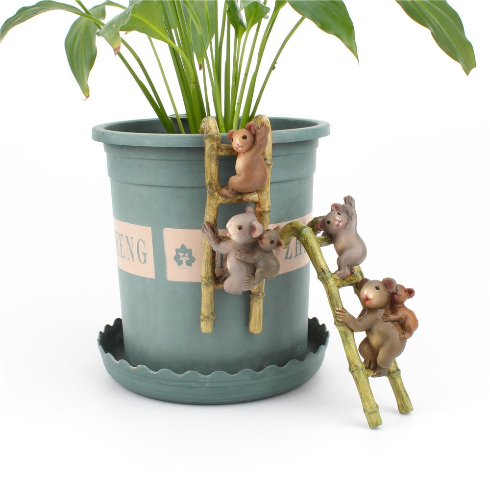 Climbing Koala Ladder Clip-On Plant Pot Ornament Decor