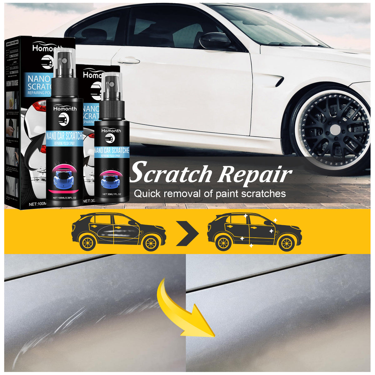 Car Scratch Repair Spray for Minor Paint Marks & Swirls