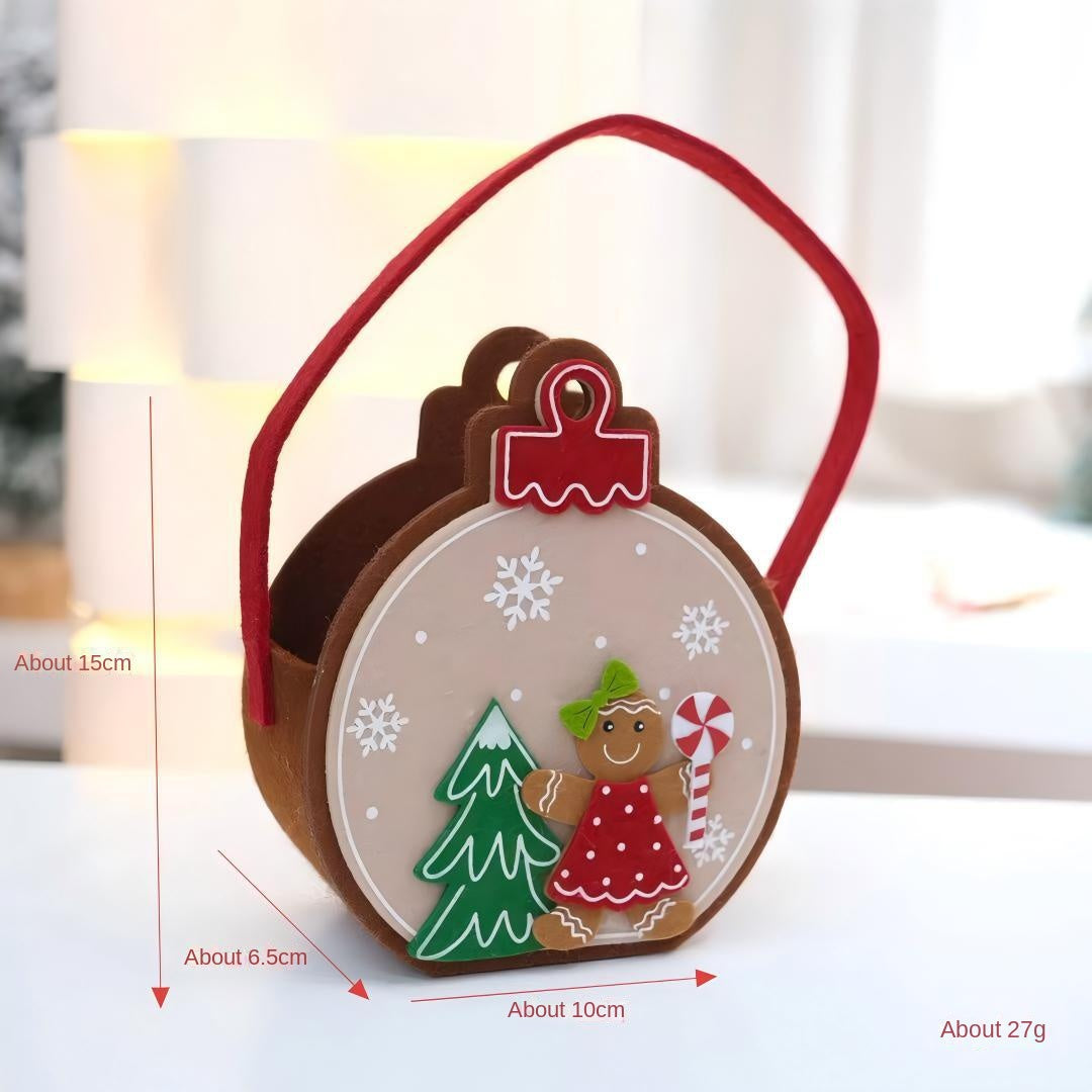 Felt Christmas Gift Bags Set of 3, Reusable Decor