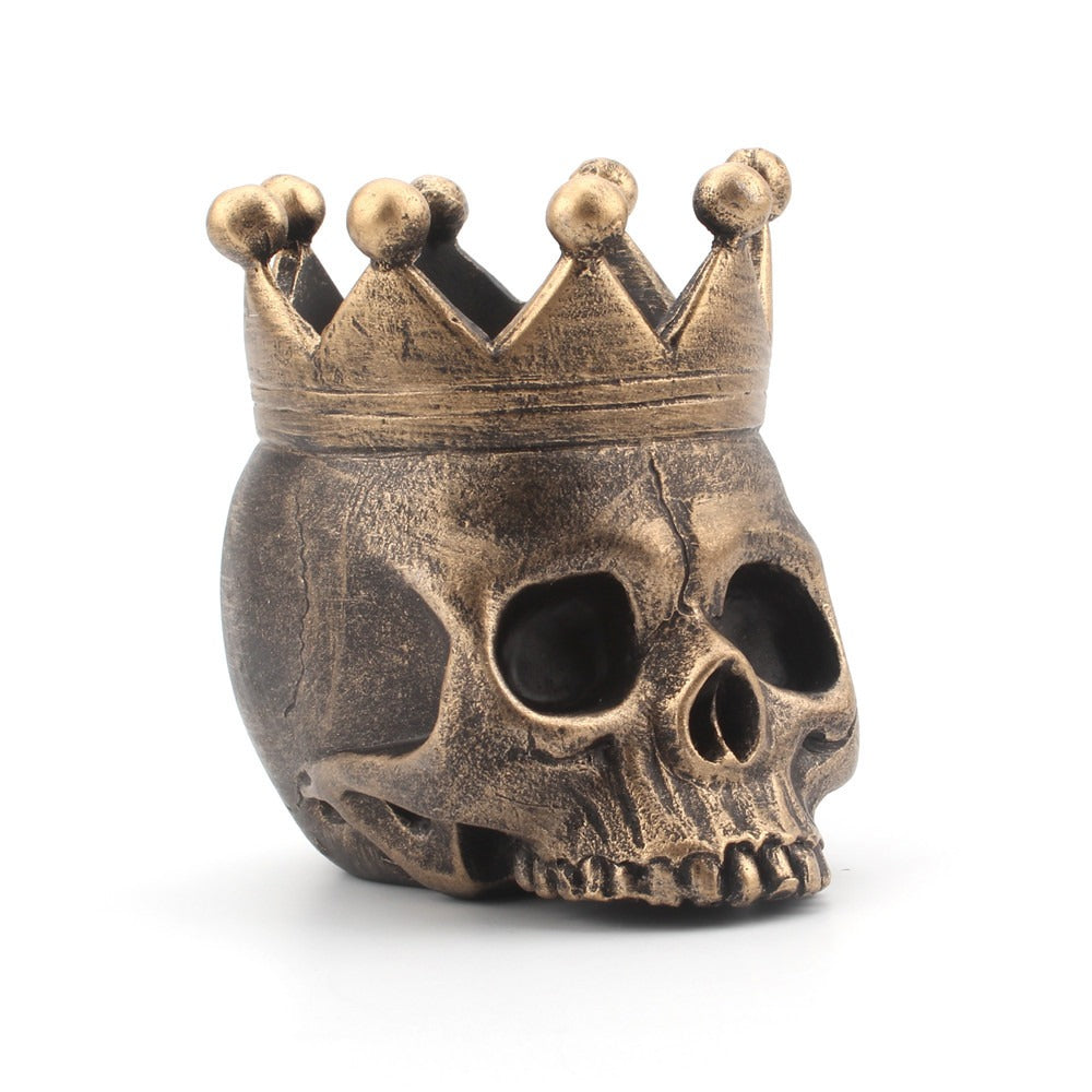 Gothic Skull Crown Candle Holder for Halloween Decor