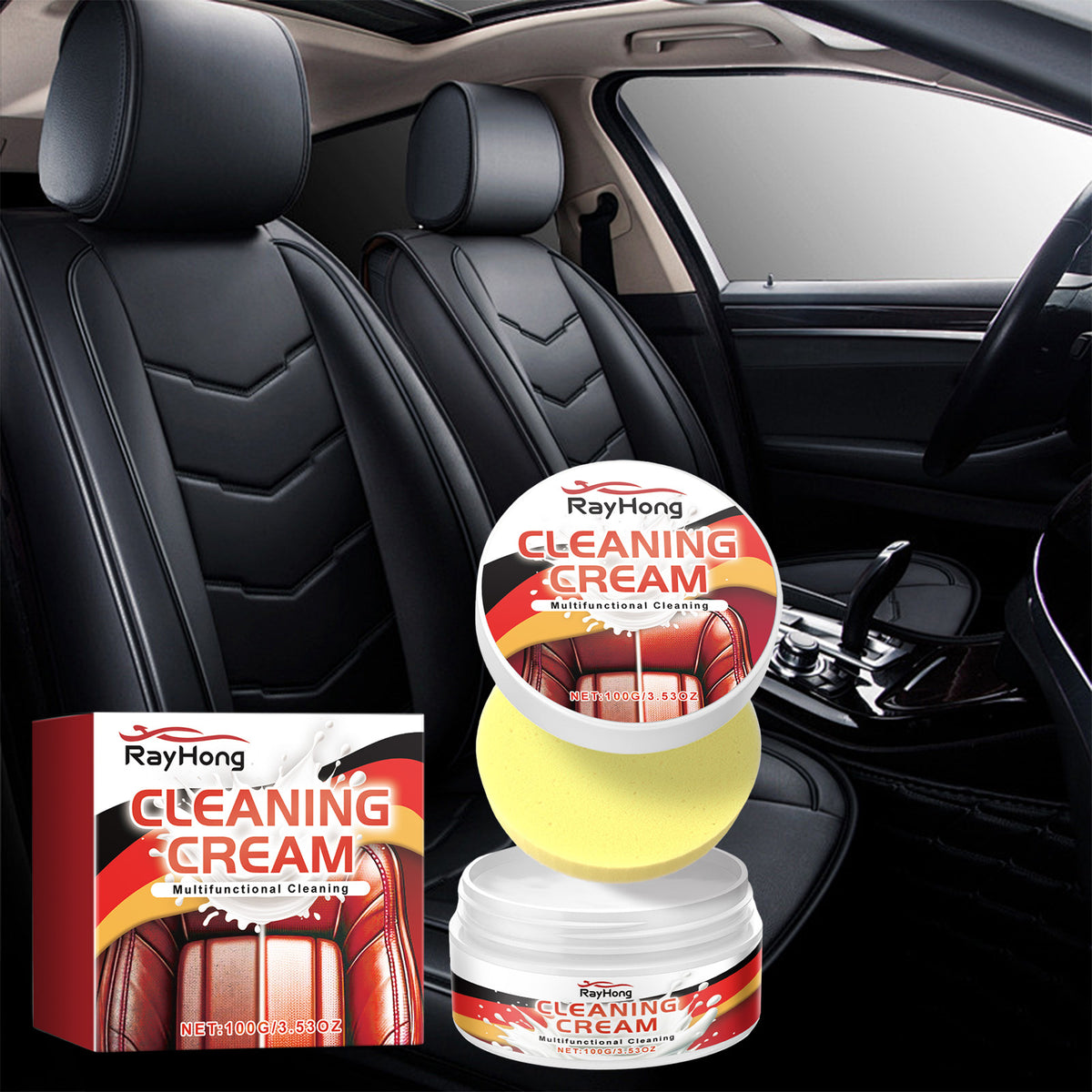 Leather Cleaning Cream for Car Seats & Interior Care